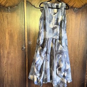 Dogstar Print Cotton Voile Jumpsuit Dress